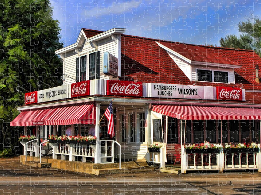 Door County Jigsaw Puzzle featuring the painting Door County Wilson's Ice Cream Store by Christopher Arndt