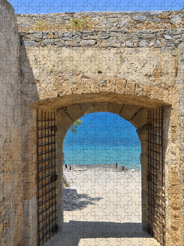 Serenity Jigsaw Puzzle featuring the photograph Door to joy and serenity - beautiful blue water is waiting by Matthias Hauser