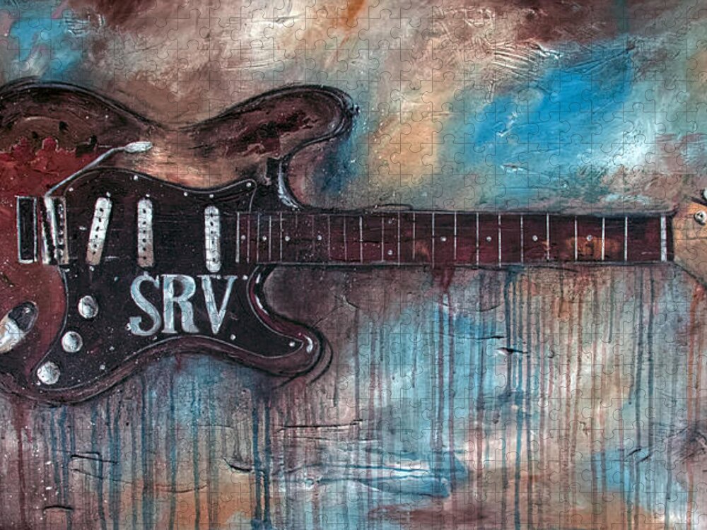 Stevie Ray Vaughan Jigsaw Puzzle featuring the painting Double Trouble by Sean Parnell