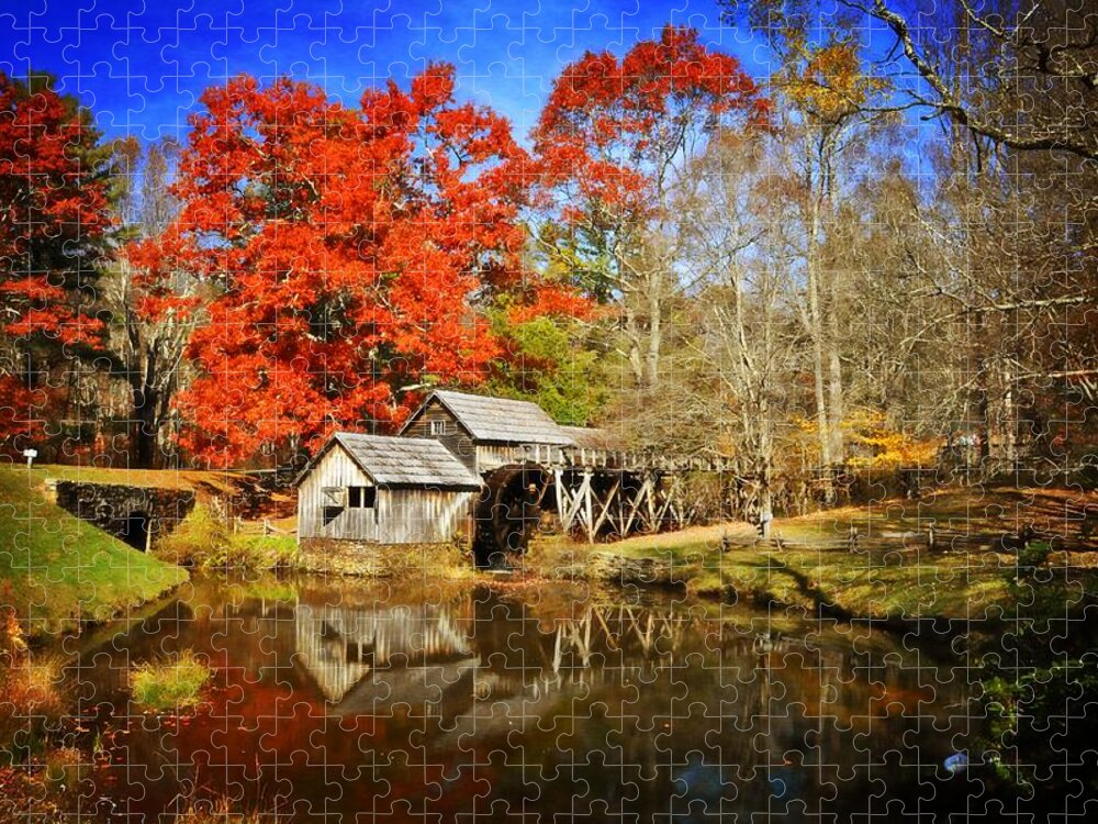 Fall Jigsaw Puzzle featuring the photograph Down by the Old Mill Stream by Lynn Bauer