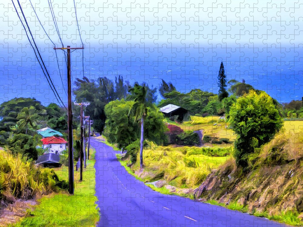 Hawaii Jigsaw Puzzle featuring the painting Down into Honokaa by Dominic Piperata