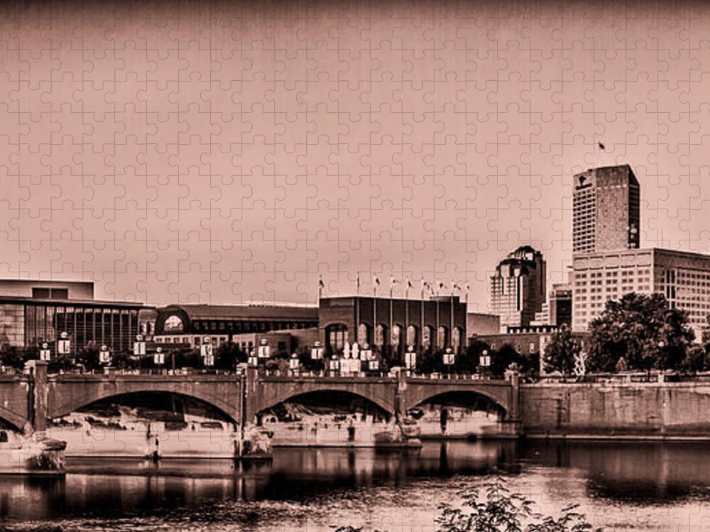 Indiana Jigsaw Puzzle featuring the photograph Downtown Indianapolis by Ron Pate