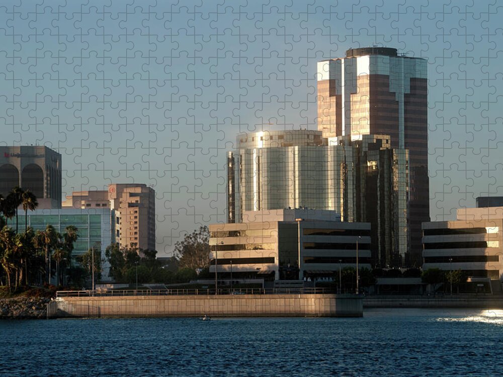 Tranquility Jigsaw Puzzle featuring the photograph Downtown Long Beach by Mitch Diamond