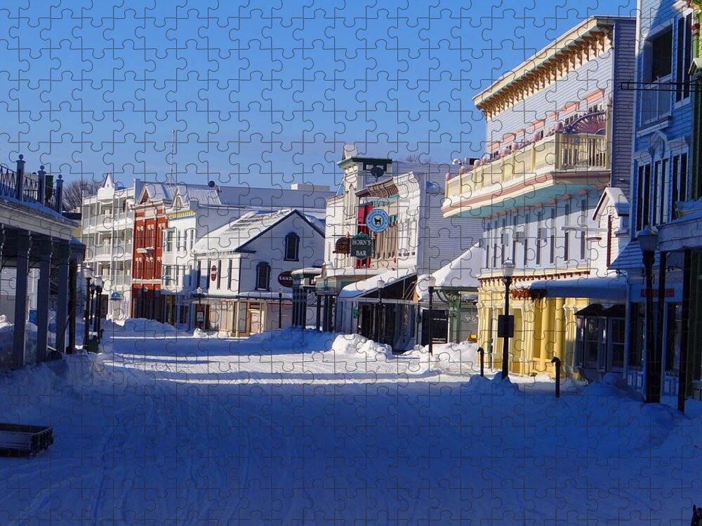Mackinac Island Jigsaw Puzzle featuring the photograph Downtown Mackinac in the Early Morning by Keith Stokes