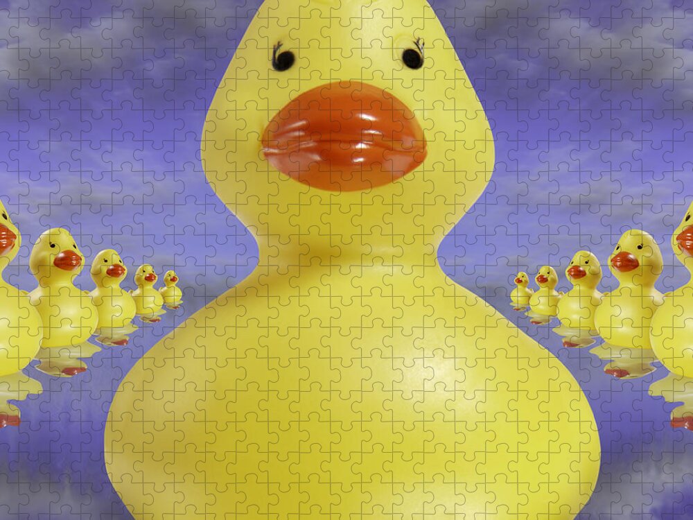 Fun Art Jigsaw Puzzle featuring the photograph Ducks In A Row 3 by Mike McGlothlen