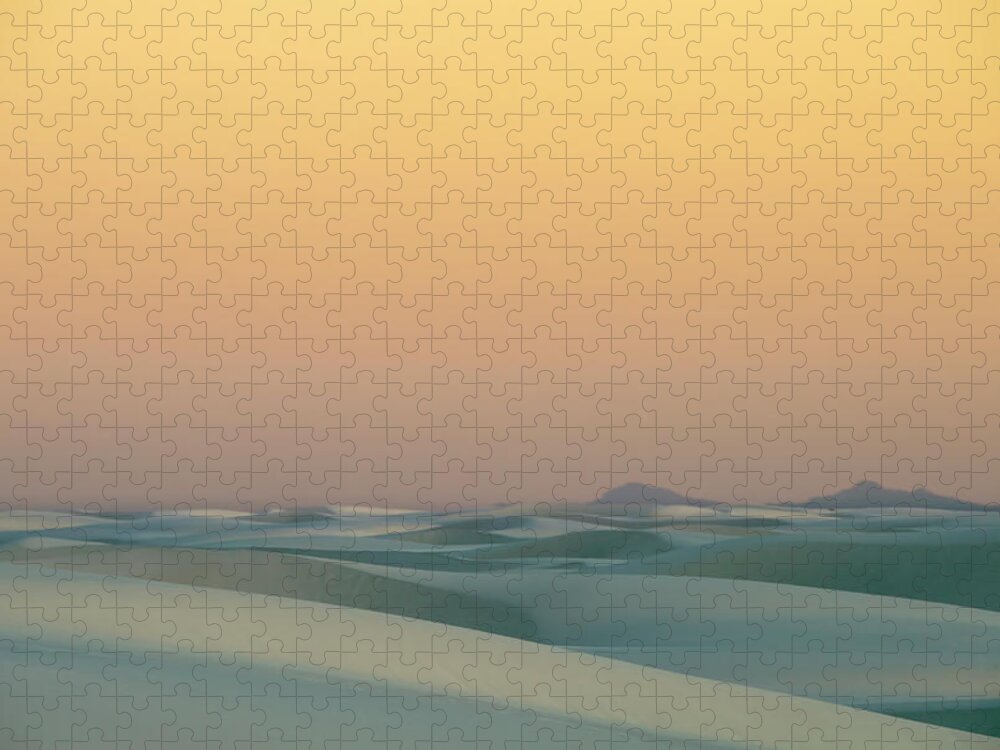 Tranquility Jigsaw Puzzle featuring the photograph Dusk Light And Large Dunes by Don Smith