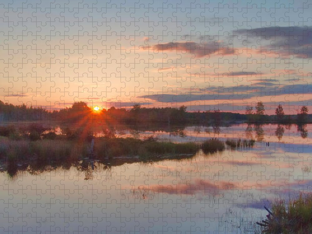 Sunset Jigsaw Puzzle featuring the photograph Early Fall Sunset by Beth Venner