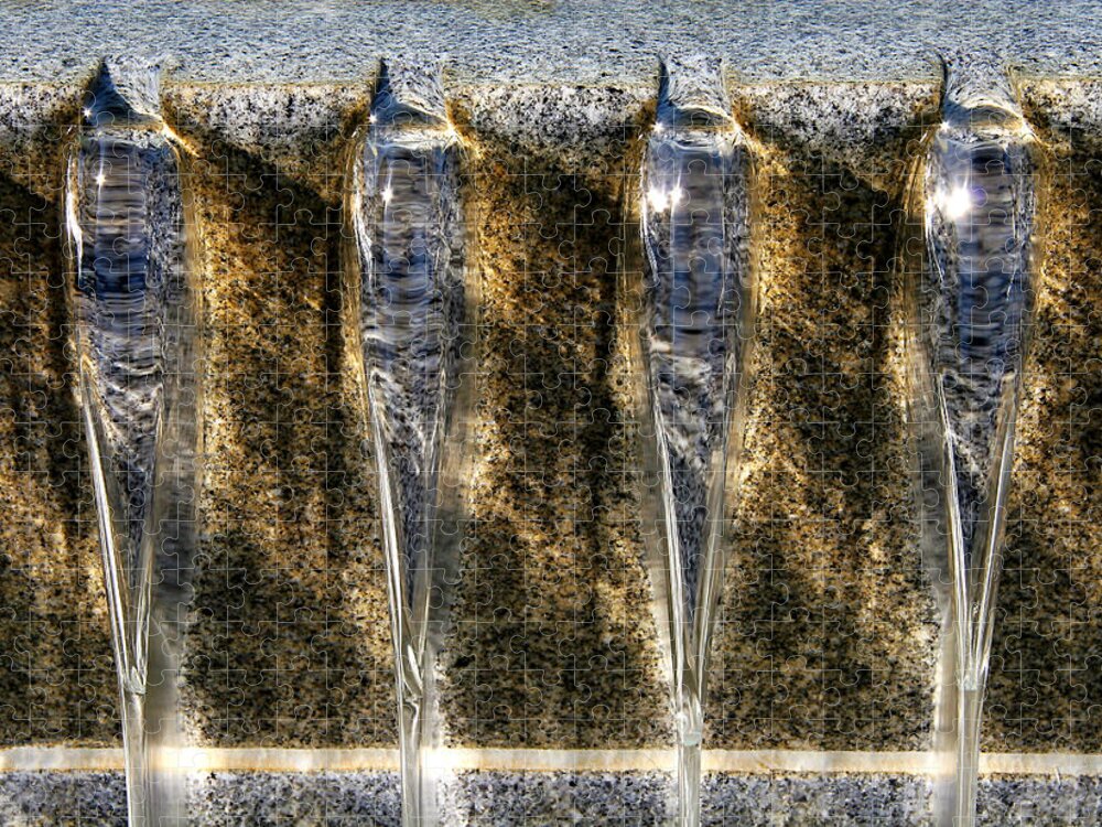 Water Jigsaw Puzzle featuring the photograph Edge Of A Fountain by Robert Woodward