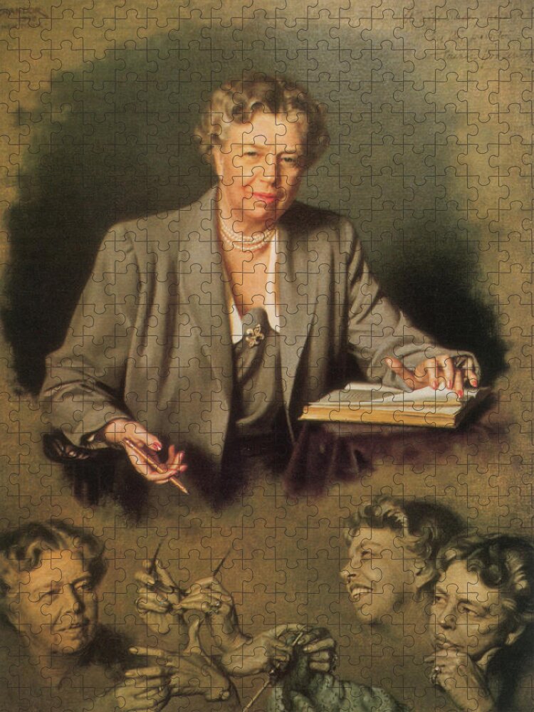 Government Jigsaw Puzzle featuring the painting Eleanor Roosevelt, First Lady by Science Source