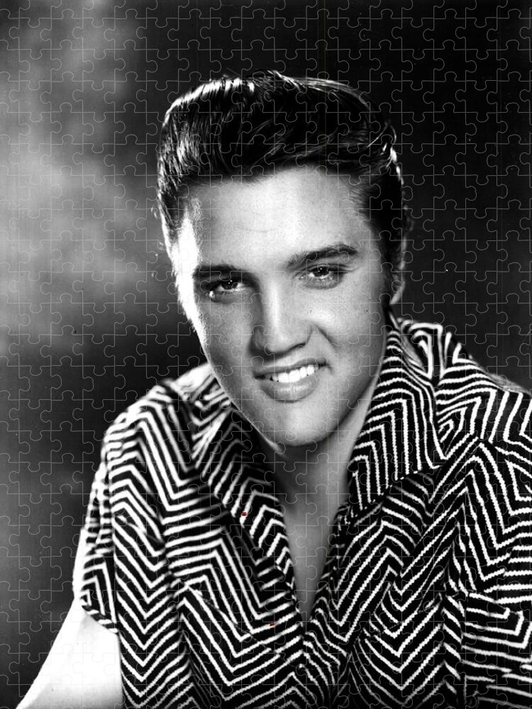 Elvis Jigsaw Puzzle featuring the digital art Elvis Presley by Georgia Clare