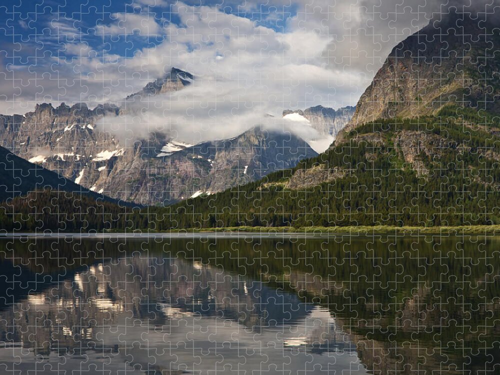 Clouds Jigsaw Puzzle featuring the photograph Enchanting Swiftcurrent by Mark Kiver
