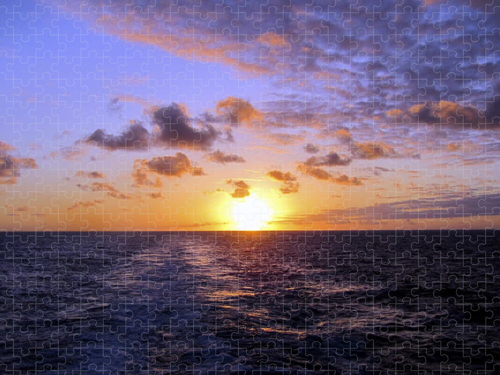  Sunset Jigsaw Puzzle featuring the photograph Hawaiian End of Day by Bob Slitzan