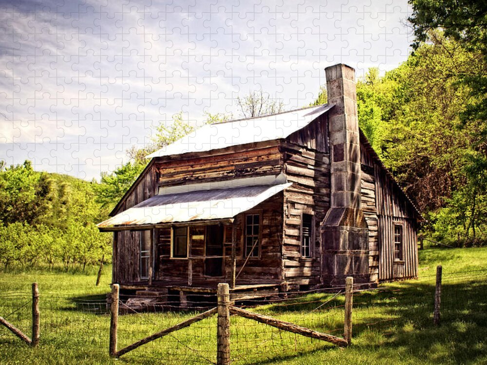 Log Cabin Jigsaw Puzzle featuring the photograph Erbie Homestead by Marty Koch