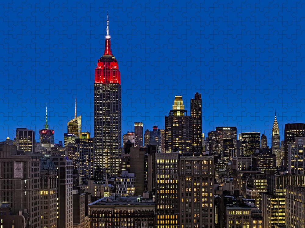 Flatiron District Jigsaw Puzzle featuring the photograph ESB Surrounded By The Flatiron District by Susan Candelario
