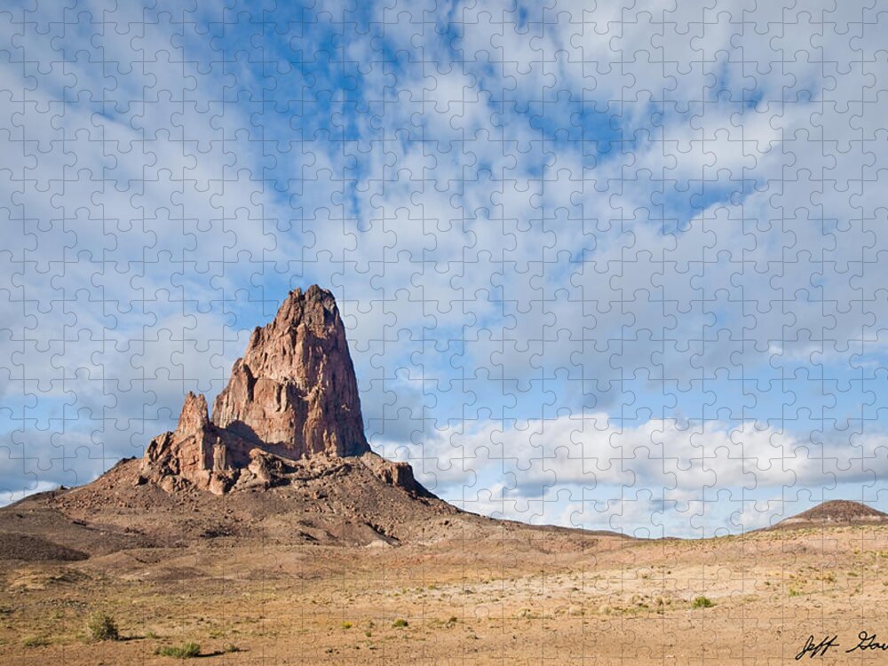 Arid Climate Jigsaw Puzzle featuring the photograph Evening Light on Agathla Peak by Jeff Goulden