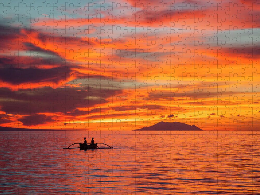 Scenics Jigsaw Puzzle featuring the photograph Evening Mood Over The Bali Sea by Manfred Gottschalk