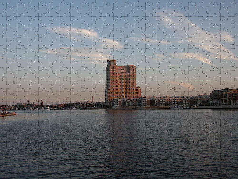 Habor Jigsaw Puzzle featuring the photograph Eveninglight Baltimore Inner Harbor by Christiane Schulze Art And Photography