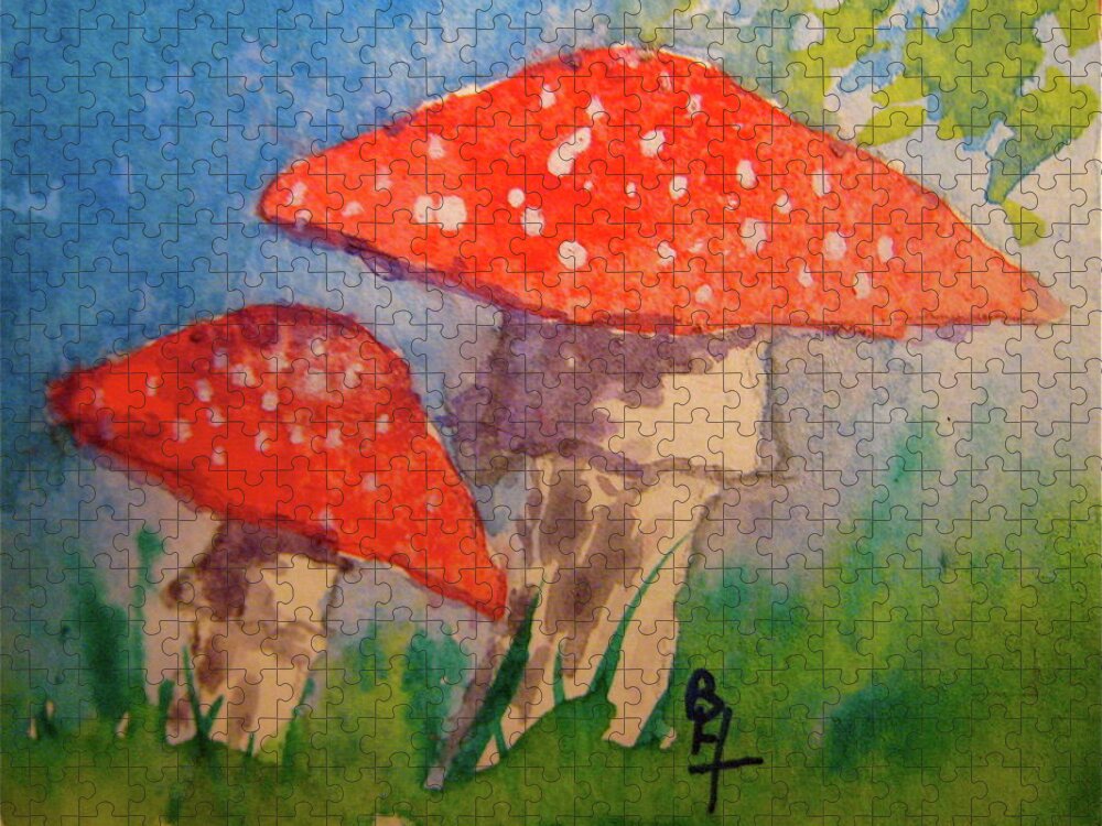 Amanita Muscaria Jigsaw Puzzle featuring the painting Everything Gets Brighter by Beverley Harper Tinsley