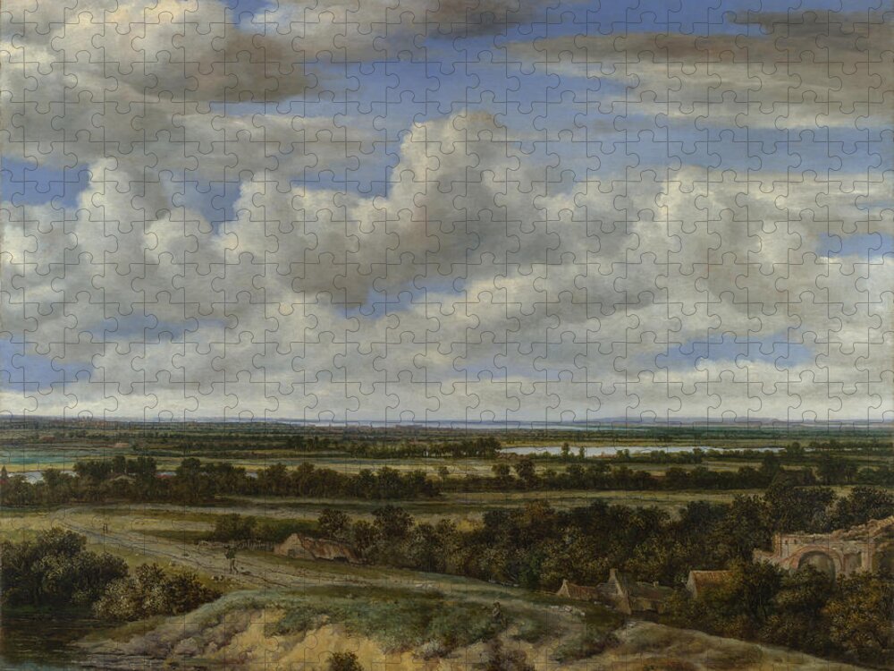 Philip De Koninck Jigsaw Puzzle featuring the painting Extensive Landscape by Philip de Koninck