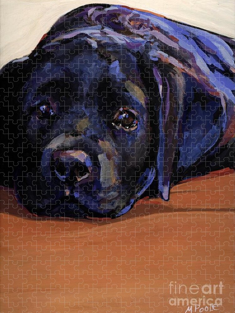 Labrador Retriever Puppy Jigsaw Puzzle featuring the painting Eyes For You by Molly Poole