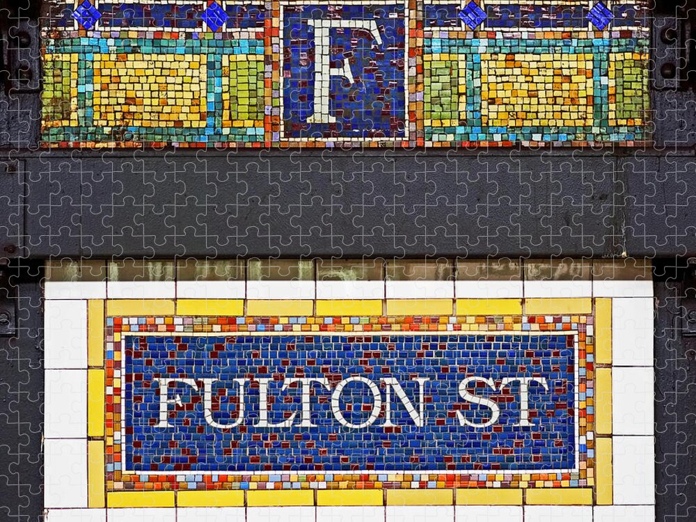 New York City Jigsaw Puzzle featuring the photograph F is for Fulton Street by Rona Black