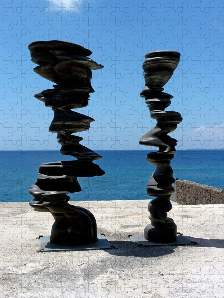 Sculpture Jigsaw Puzzle featuring the photograph Faces by Lynn Bolt
