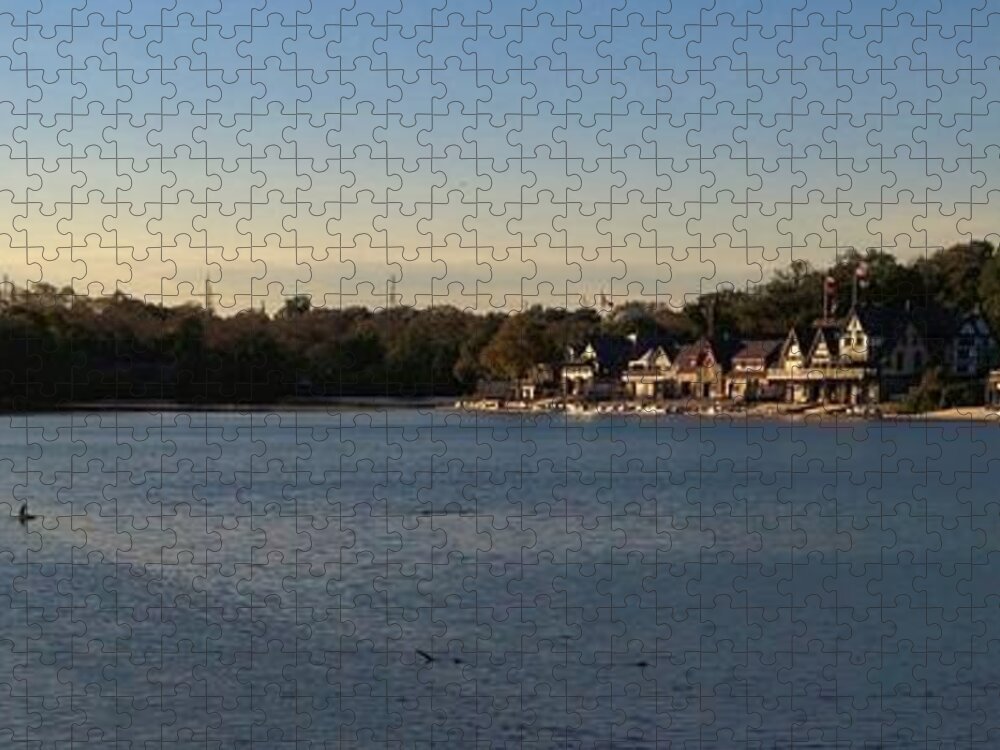 Boathouse Row Jigsaw Puzzle featuring the photograph Fairmount Dam and Boathouse Row by Photographic Arts And Design Studio