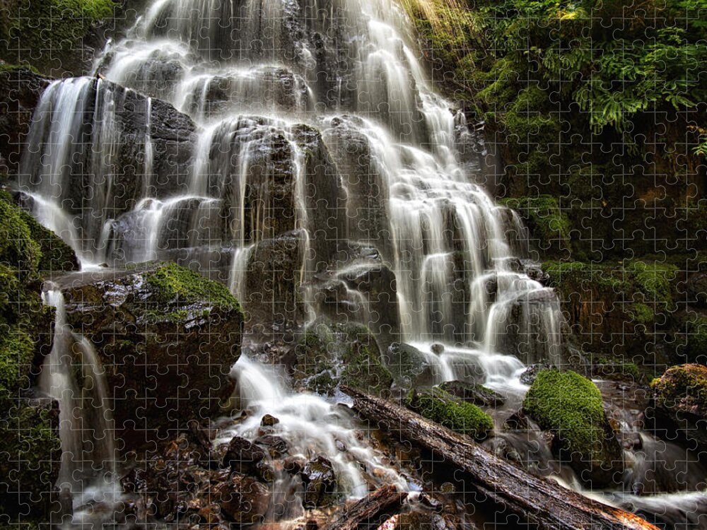 Fairy Falls Jigsaw Puzzle featuring the photograph Fairy Falls Oregon by Mary Jo Allen