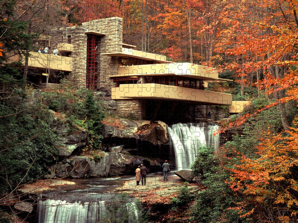 Allegheny Mountains Jigsaw Puzzle featuring the photograph Fallingwater House At Bear Run by Theodore Clutter