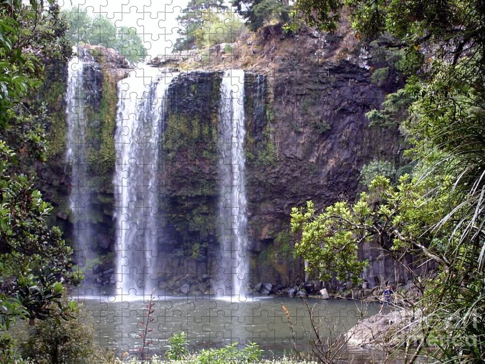 Waterfall Jigsaw Puzzle featuring the photograph Falls Trio by Barbie Corbett-Newmin