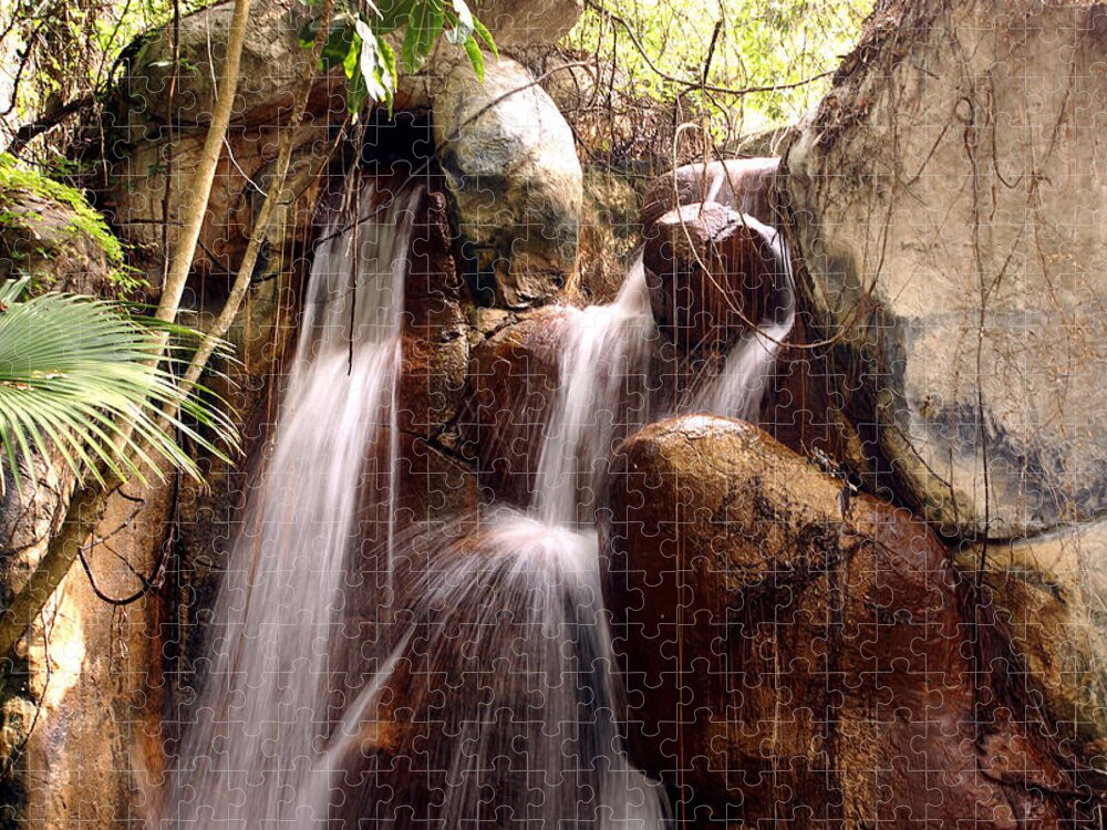 Waterfall Jigsaw Puzzle featuring the photograph Fast Water by Chauncy Holmes