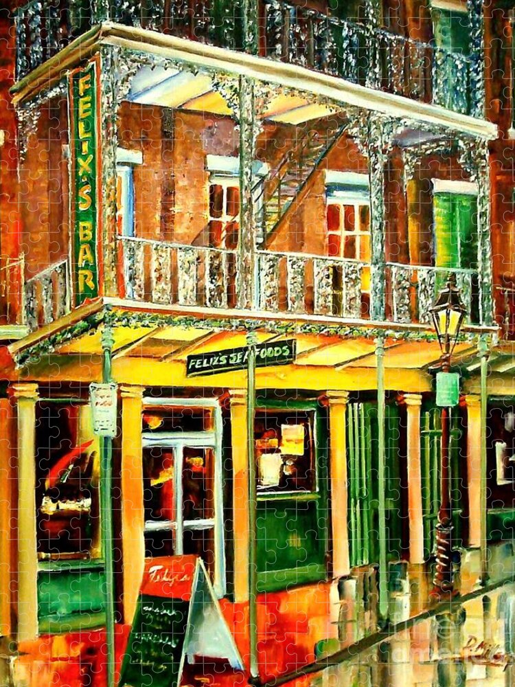 New Orleans Jigsaw Puzzle featuring the painting Felixs Oyster Bar by Diane Millsap