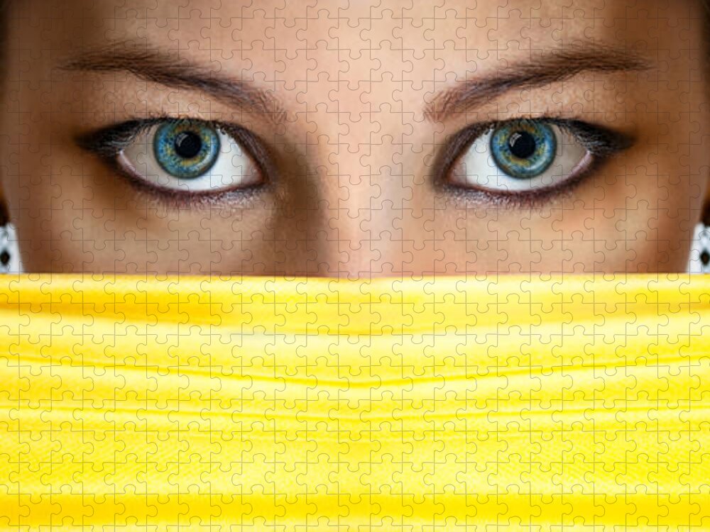 Eye Jigsaw Puzzle featuring the photograph Female eyes by Jelena Jovanovic