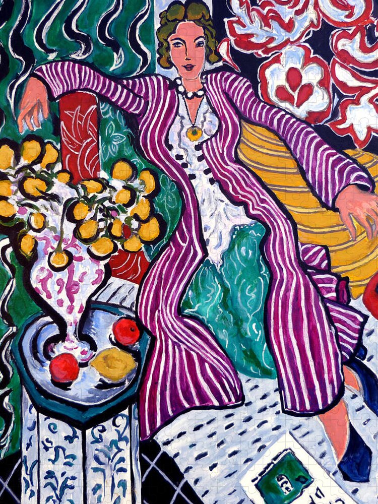 Matisse Jigsaw Puzzle featuring the painting Femme Au Manteau Violet by Tom Roderick
