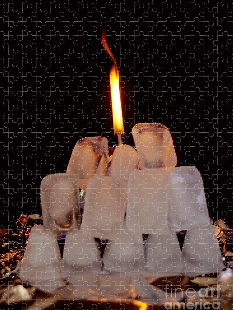 Ice Jigsaw Puzzle featuring the photograph Fire and Ice by Sharon Elliott