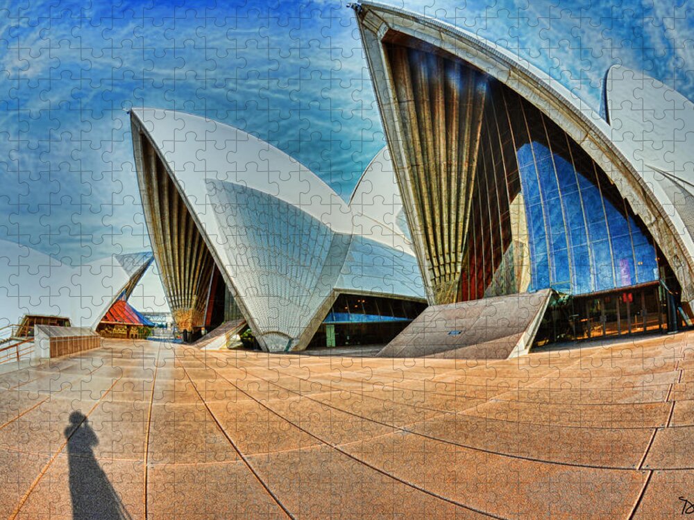Australia Jigsaw Puzzle featuring the photograph Fish-Eyeing the Opera House by Peggy Dietz