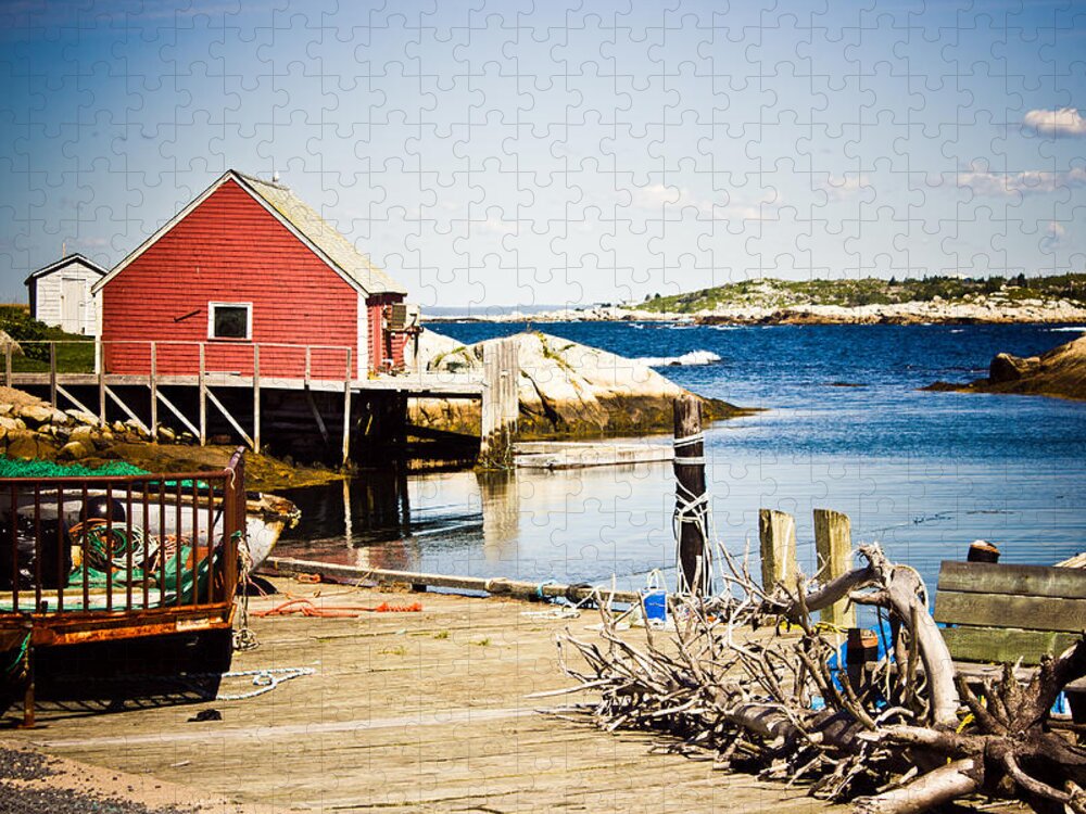 Peggy's Cove Jigsaw Puzzle featuring the photograph Fisherman's Cove by Sara Frank