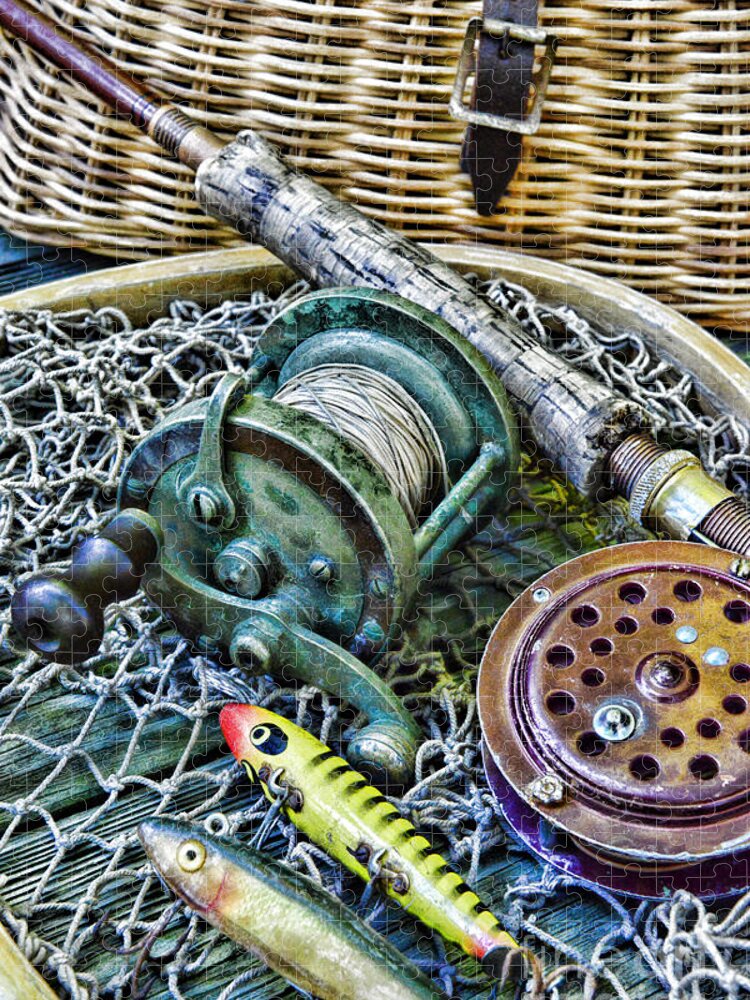 Fishing - Vintage Fishing Gear Jigsaw Puzzle by Paul Ward - Pixels Puzzles