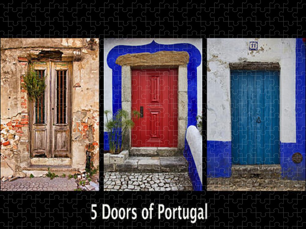 Door Jigsaw Puzzle featuring the photograph Five Doors of Portugal by David Letts