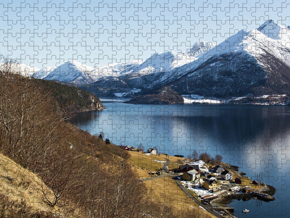 Tranquility Jigsaw Puzzle featuring the photograph Fjord by By Lars Kristian Høydal