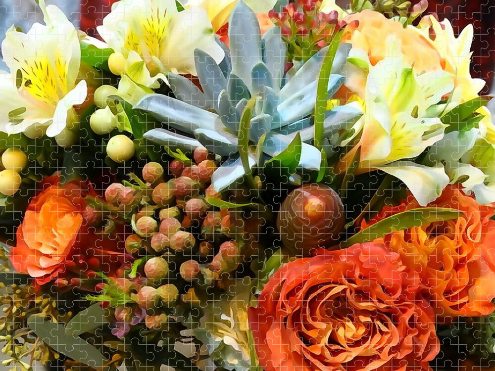 Floral Jigsaw Puzzle featuring the photograph Floral Arrangement 1 by David T Wilkinson