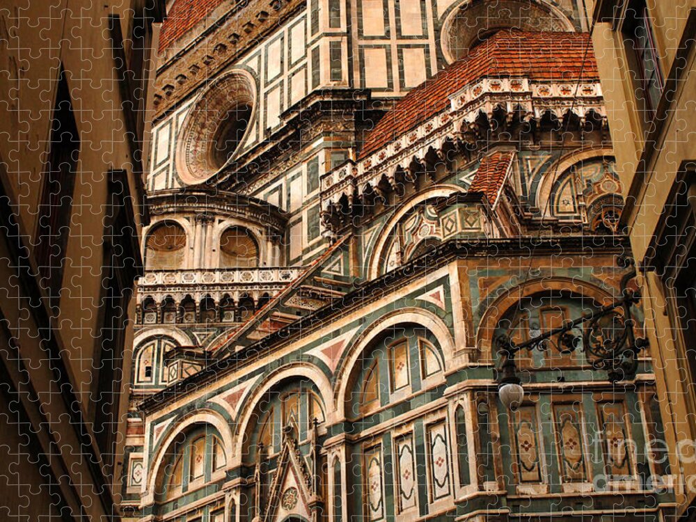  Italy Jigsaw Puzzle featuring the photograph Florence Duomo Detail 1 by Bob Christopher