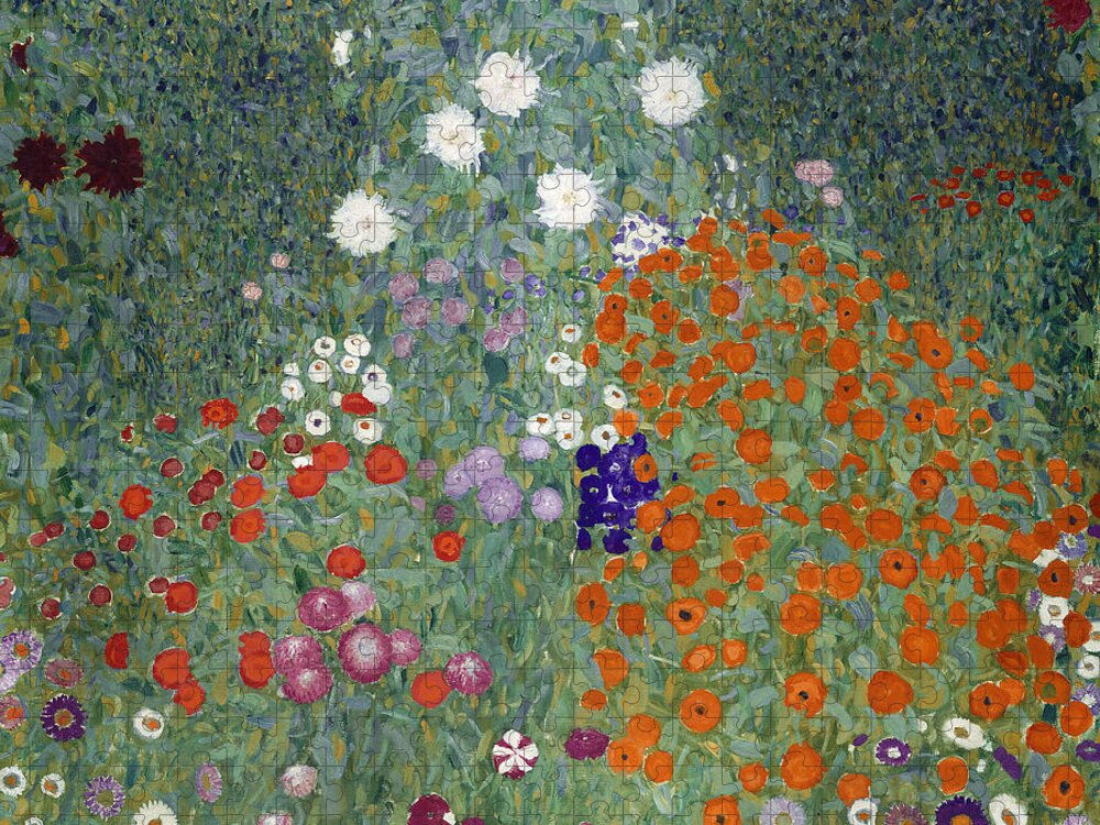 Klimt Jigsaw Puzzle featuring the painting Flower Garden by Gustav Klimt