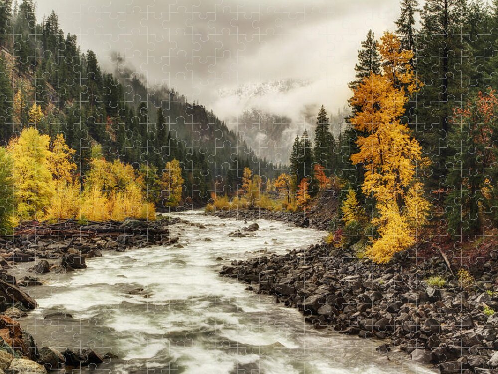 Autumn Jigsaw Puzzle featuring the photograph Flowing through Autumn by Mark Kiver