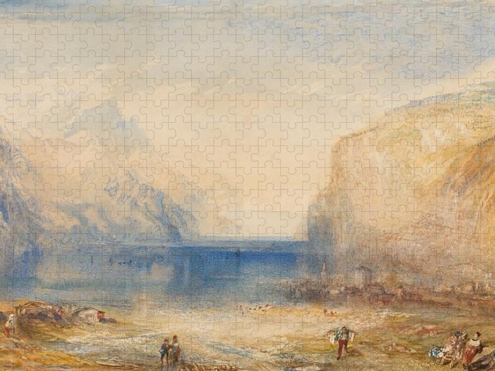1845 Jigsaw Puzzle featuring the painting Fluelen - Morning by JMW Turner