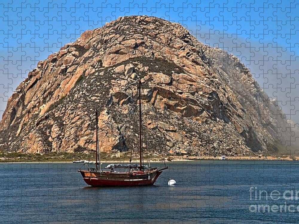 Morro Rock Jigsaw Puzzle featuring the photograph Fog At Morro Bay by Adam Jewell