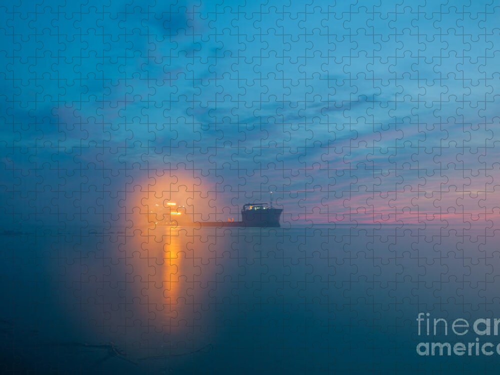 Fog Jigsaw Puzzle featuring the photograph Fog over Charleston Harbor by Dale Powell