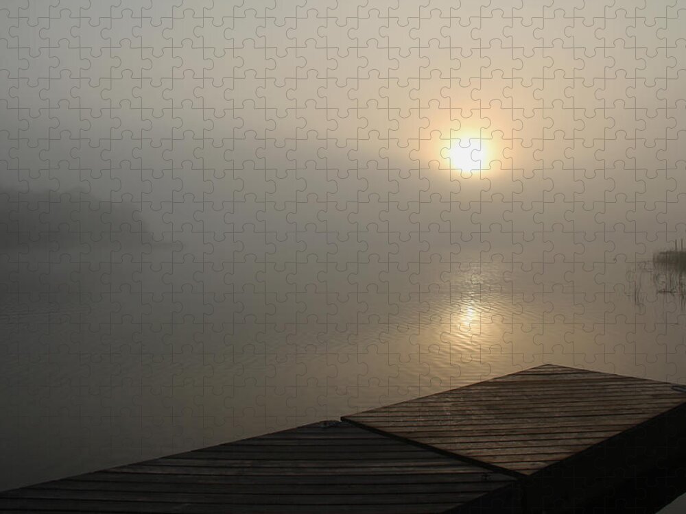 Sun Jigsaw Puzzle featuring the photograph Foggy Sunrise by Debbie Oppermann