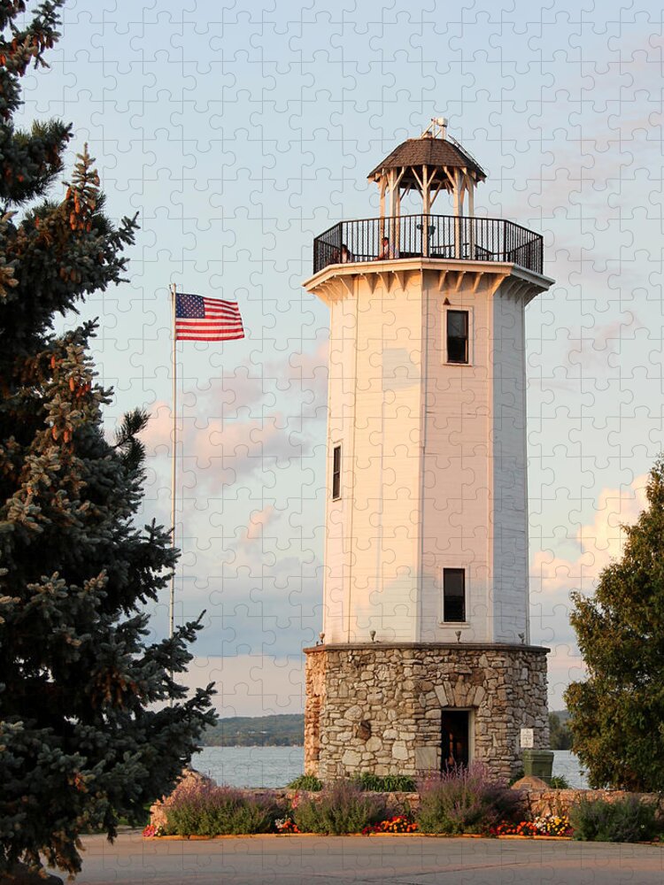 Light Jigsaw Puzzle featuring the photograph Fond du Lac Lighthouse by George Jones