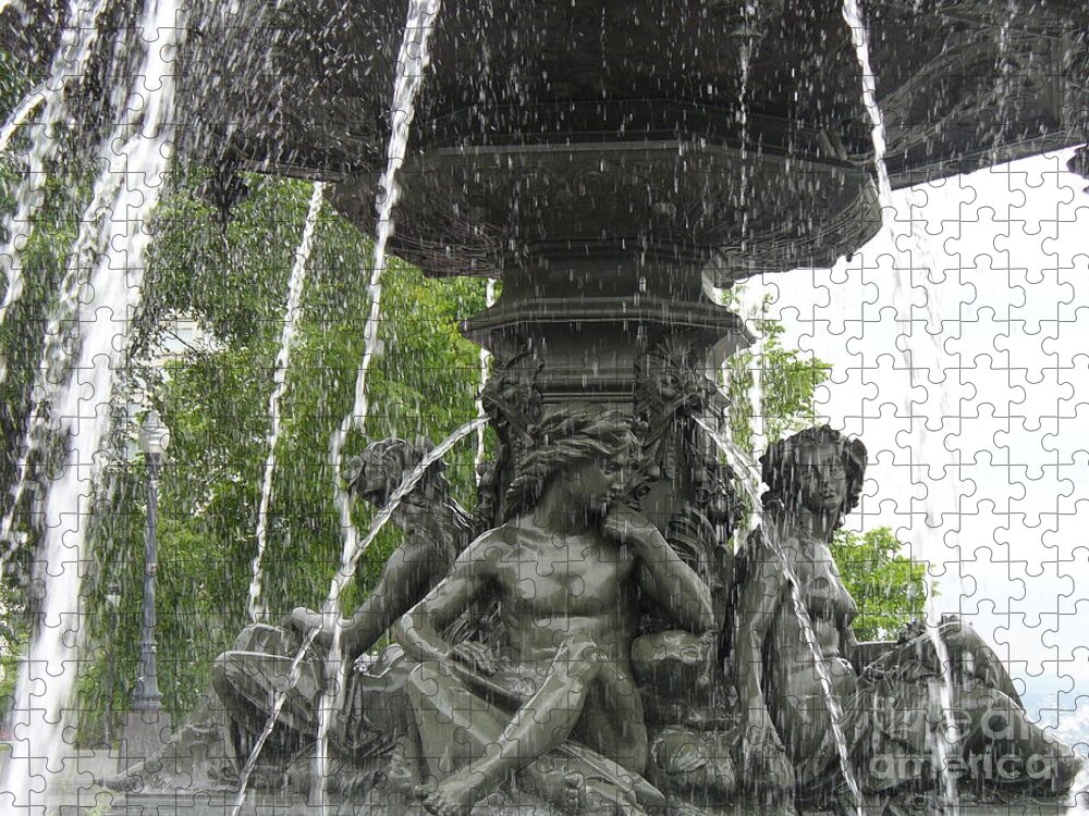 Quebec Jigsaw Puzzle featuring the photograph Fontaine de Tourny by Lingfai Leung